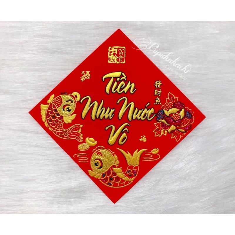 Bịch 10 miếng nhung Chữ Việt có keo sẵn dán trái cây Tết Nhâm Dần 2022