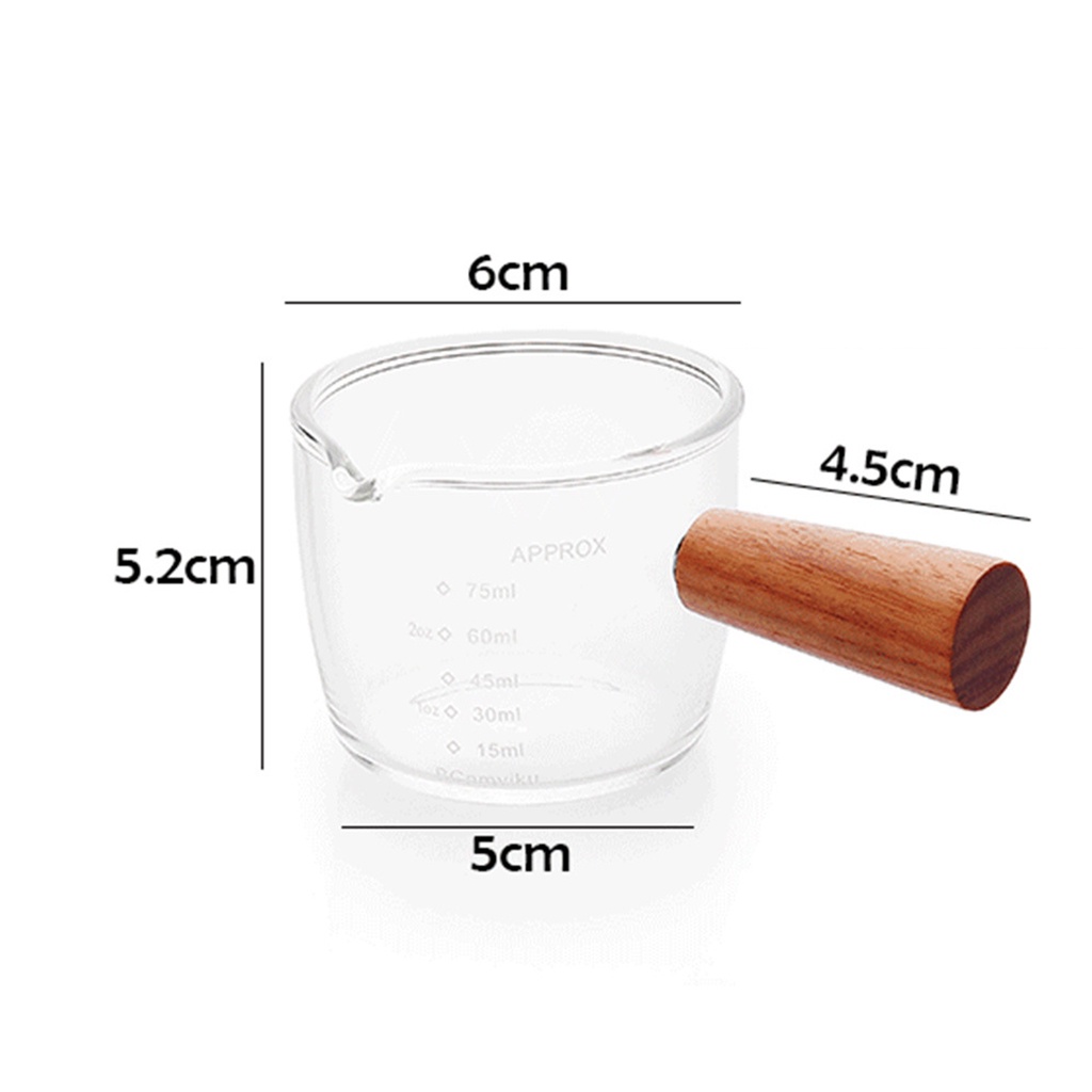 Cốc Đong Cà Phê Espresso Tay Cầm Bằng Gỗ
