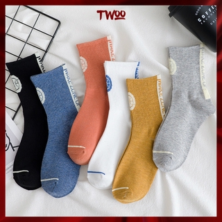 Vớ thể thao dài trung bình phong cách Hàn Quốc cho nam nữ