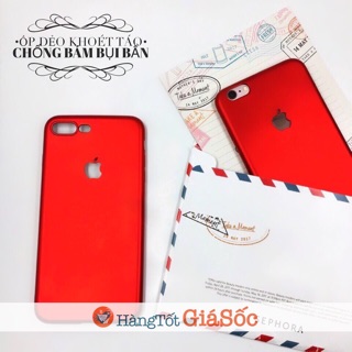 Ốp dẻo đỏ khoét Táo cho iPhone