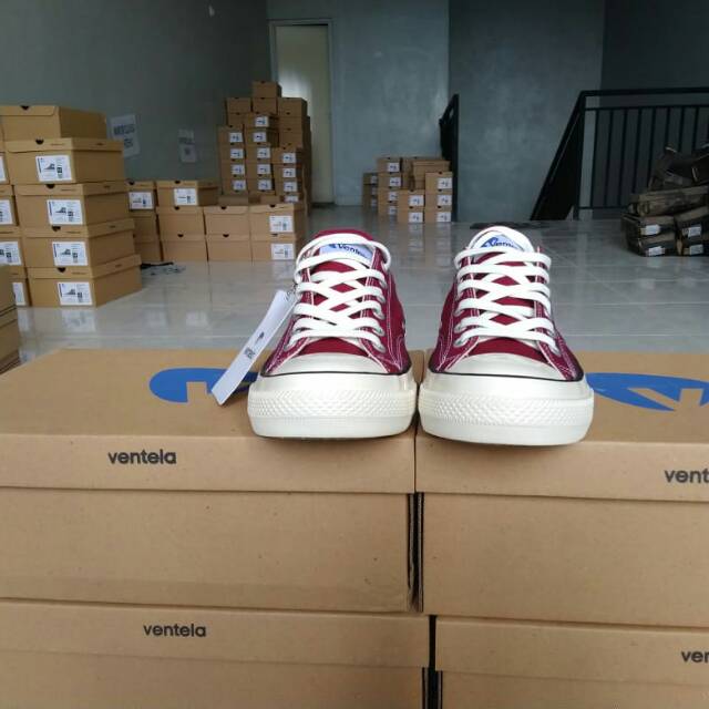 Giày Thể Thao Ventela Bts Maroon Cổ Thấp