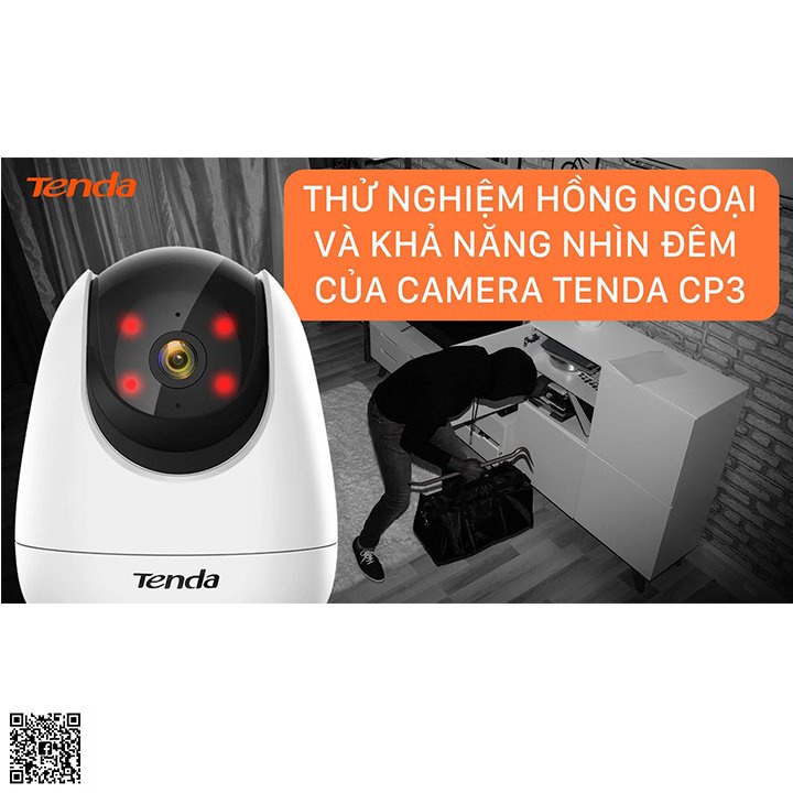 Camera IP Wifi Tenda CP3 Full HD 1080P xoay 360° chính hãng cao cấp kèm thẻ 32g,64g