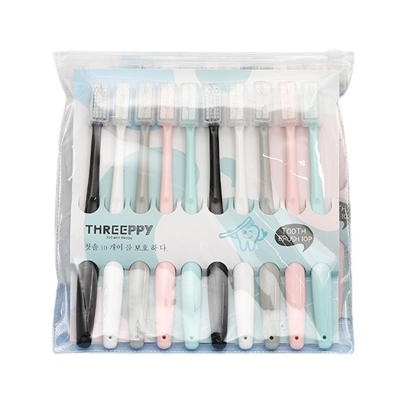 Set 10 Bàn Chải Đánh Răng Lông Mềm Thân Thiện Với Môi Trường