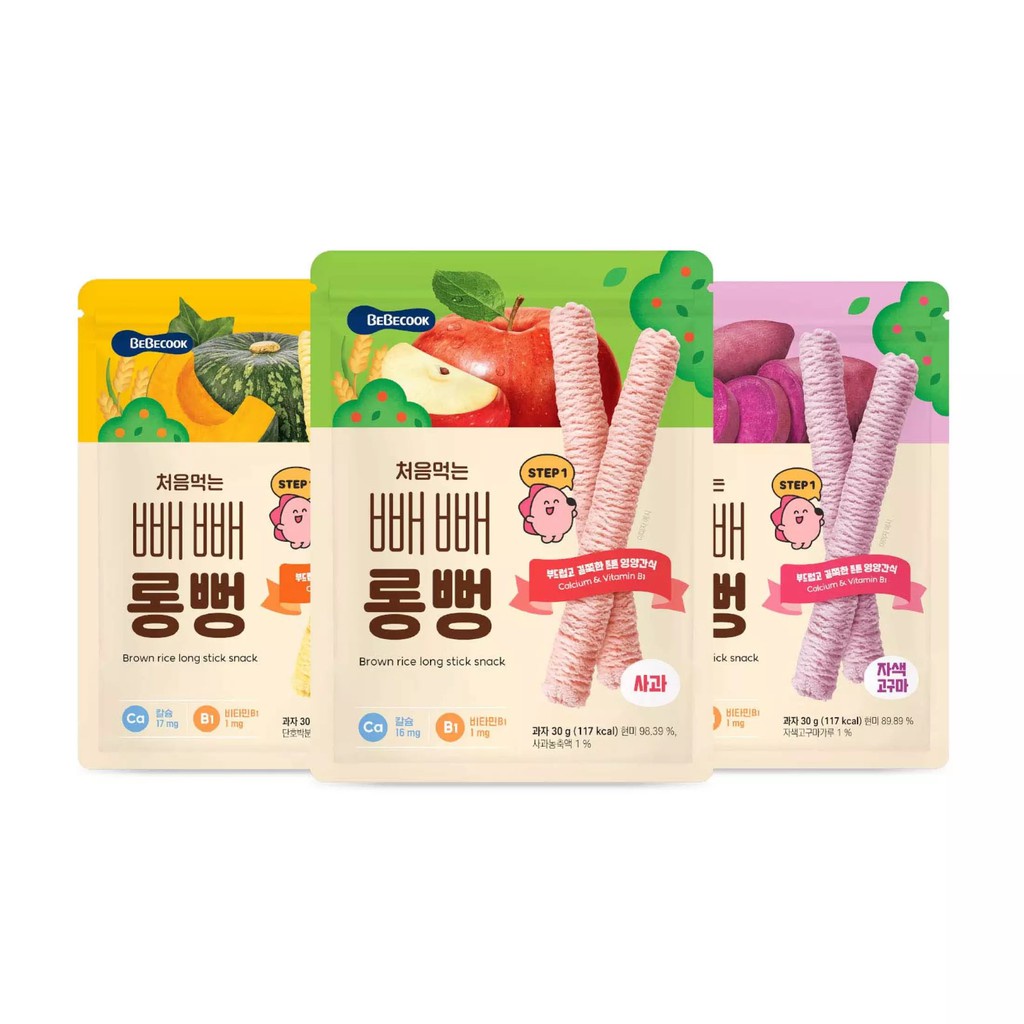Bánh Gạo Lứt Thanh Dài Bebecook Bổ Sung Canxi Và Vitamin B1
