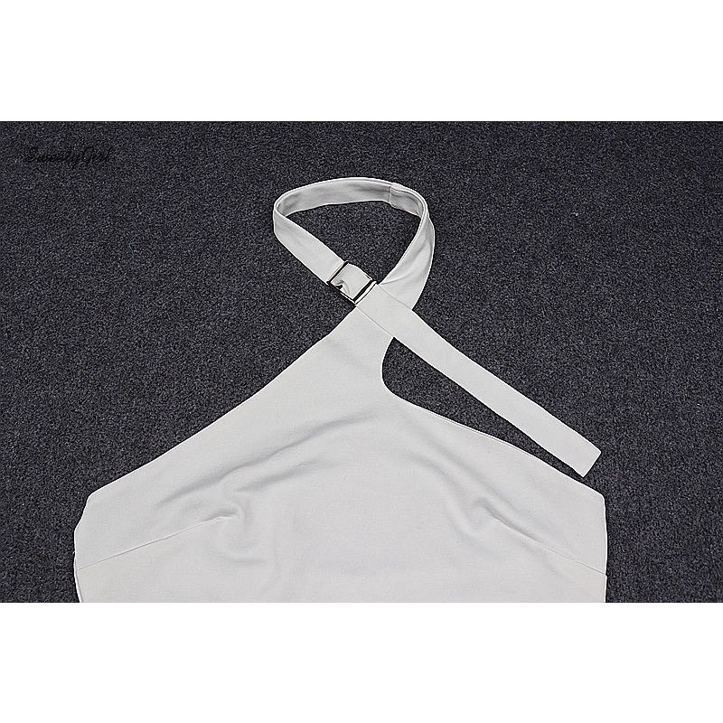 Đầm Mini Ôm Dáng Không Tay Hở Lưng Màu Trơn Thời Trang Cho Nữ