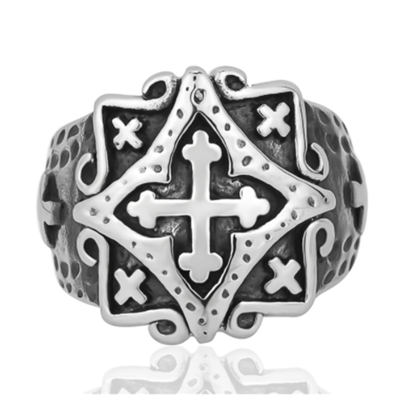 Nhẫn đeo tay mạ bạc đính đá phong cách retro cá tính