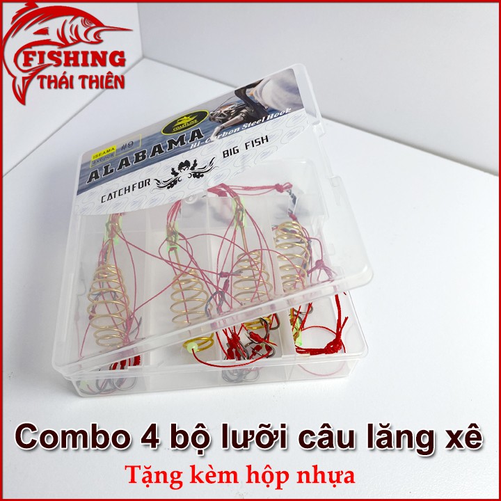 Combo 4 Bộ Lăng Xê Alabama Lưỡi Bén Dây Siêu Bền Dùng Câu Sông Hồ Dịch Vụ Cá Chép, Trắm, Rô Phi