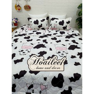 Bộ ga gối cottong poly bò sữa tổng hợp mẫu mới hè 2021 đủ kích thước m6 m8 2m