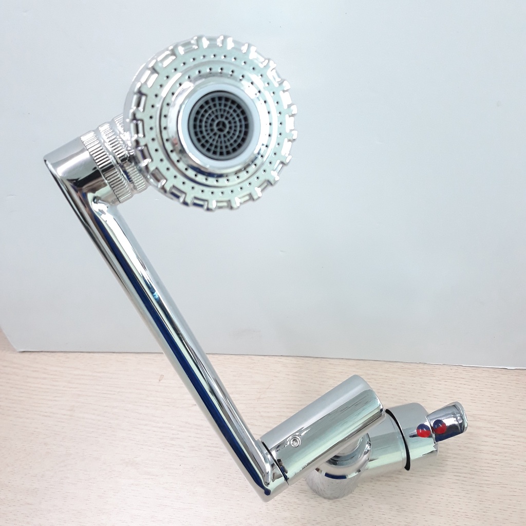Vòi Nước Bồn Rửa Nhà Tắm Nóng Lạnh, Vòi Lavabo bằng Inox Bóng Cứng Đa Năng Xoay 1080 Độ (kèm dây cấp Nóng Lạnh)