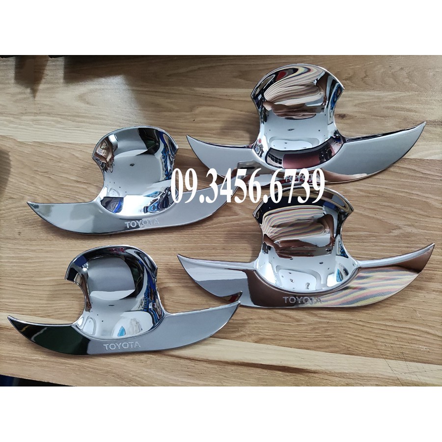 Ốp Tay Cửa Và Hõm Cửa Xe Toyota Cross 2021 2022 Mạ Crom Cao Cấp Chống xước tay cửa làm đẹp cho xe