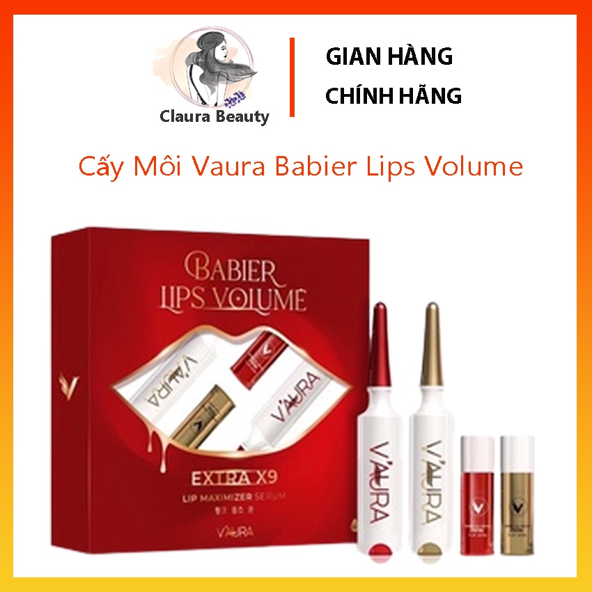 Bộ Tinh Chất Cấy Màu Môi Vaura Babier Lips Volume - Khử Thâm Môi - Giúp Môi Hồng Tự Nhiên - Mẫu Mới Nhất Claura Beauty