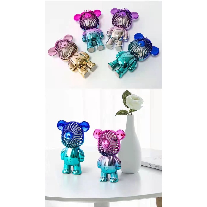 Gấu BearBrick Nhiều Màu Sắc Decor Bàn Làm Việc, Bàn Học Siêu Dễ Thương