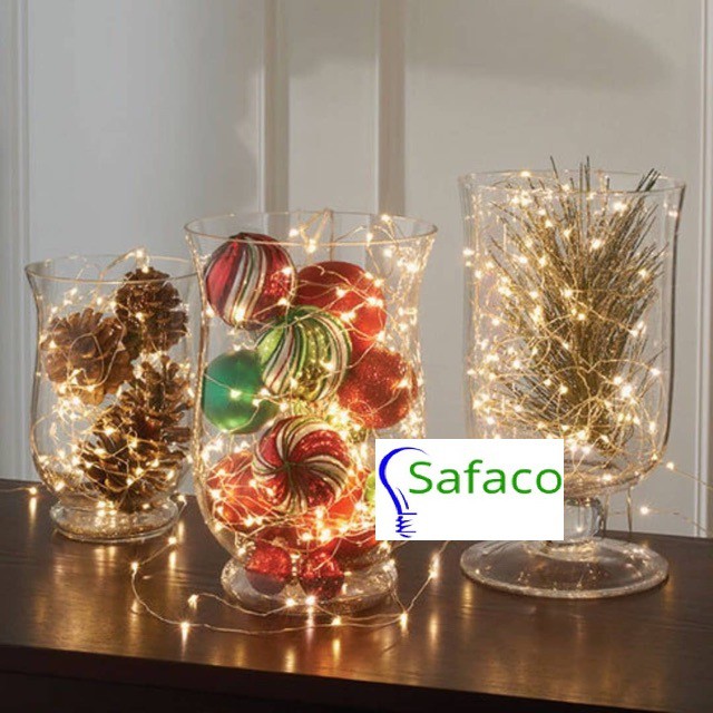 Dây đèn LED đom đóm 4 màu dùng pin AA