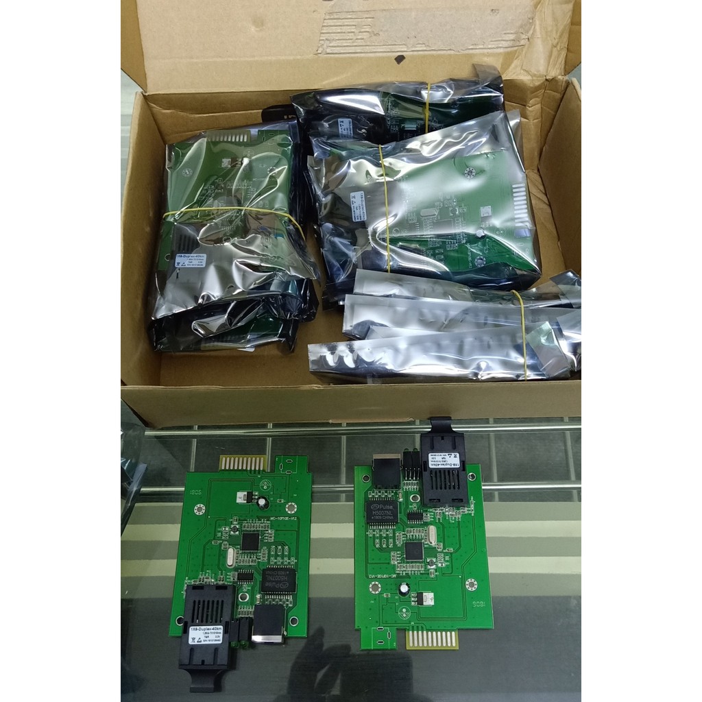 Card Converter quang 1GB Netlink single mode dùng 2 sợi quang 25km mã HTB-GS-03. BH 12 tháng