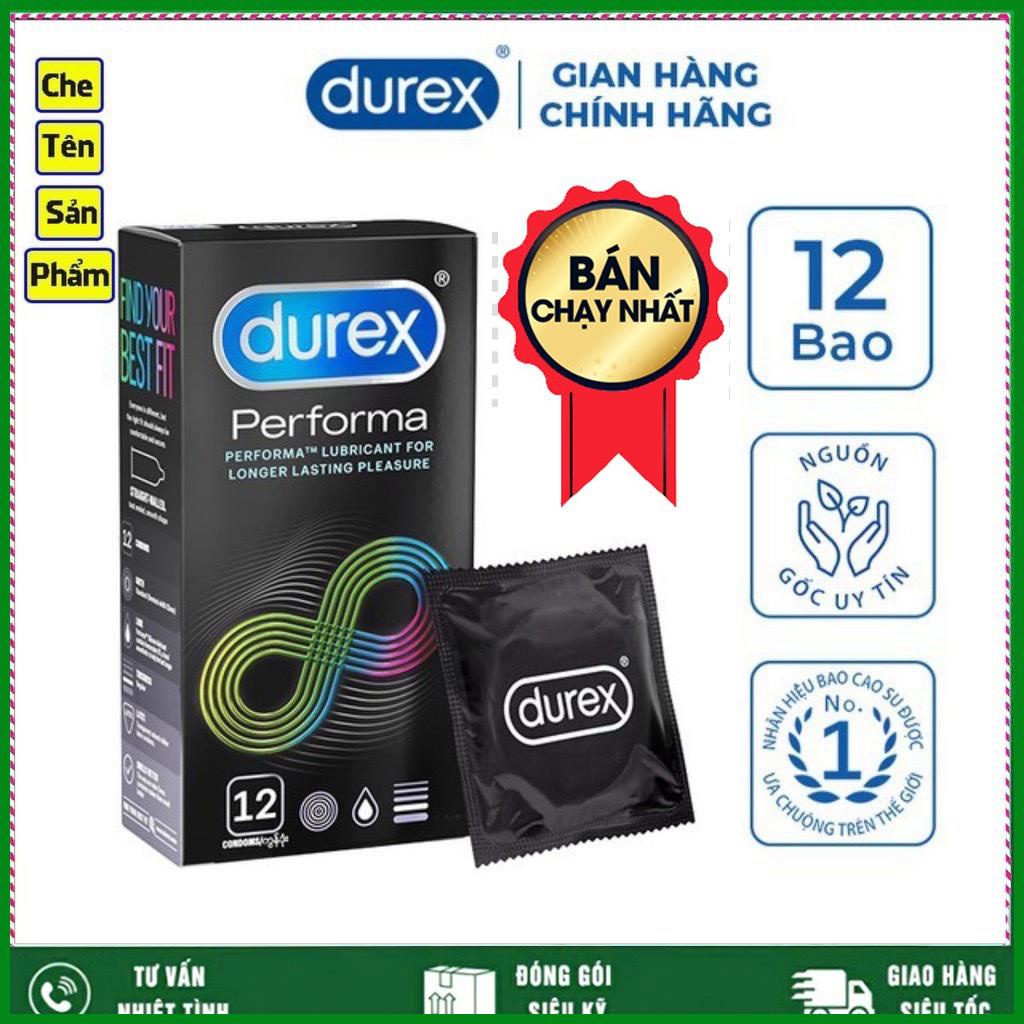 [BÁN RẺ LẤY ĐÁNH GIÁ 5*] Durex, Bao cao su Durex performa hộp 12cps, Bao Cao Su Kéo Dài Thời Gian, Chống Xuất Tinh Sớm.