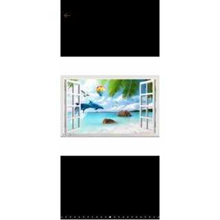 Tranh dán tường cửa sổ kích thước theo yêu cầu