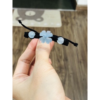 vòng tay cỏ 4 lá đá aqua may mắn 🍀
