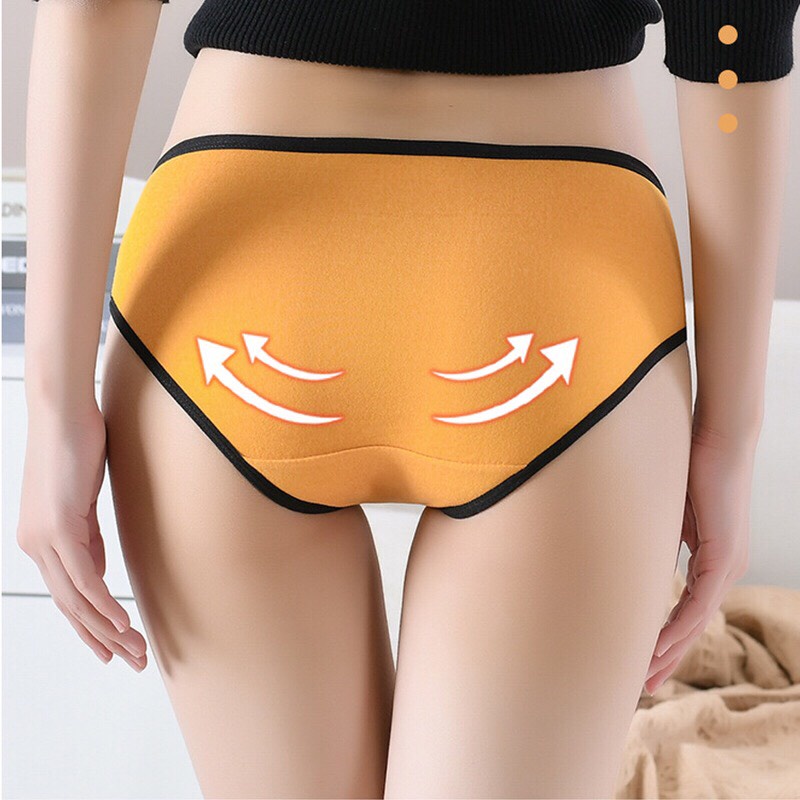 Quần Lót Nữ Cotton Mèm Mịn Cạp Thấp Viền Đen Đính Nơ Phong Cách Hàn quốc Nhiều Màu Sắc Trẻ Trung