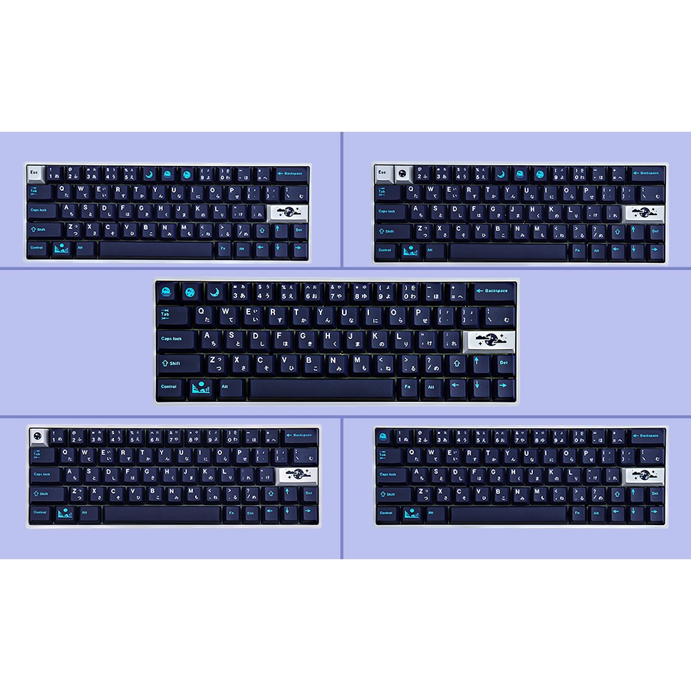 129 Nắp phím GMK Blue Moon Cherry Profile cá nhân hóa cho bàn phím cơ
