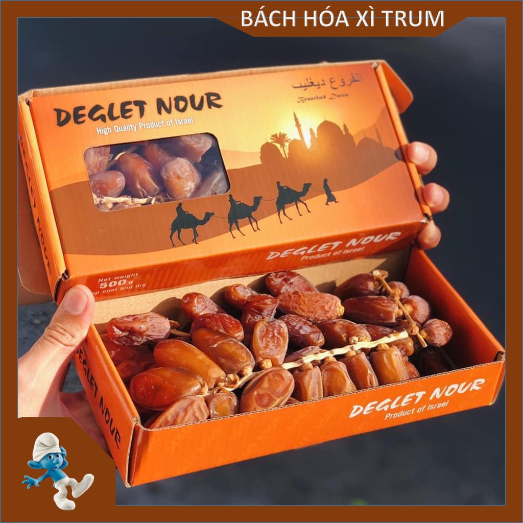 Chà Là Deglet Nour 3 Con Lạc Đà - Hộp 500g -  Giàu chất xơ, chống ô xy hóa cao...