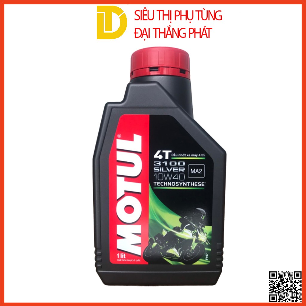 Dầu nhớt Motul 3100 Silver 4T 10W40 0.8L, 1L dầu nhớt motul xe số cao cấp chính hãng