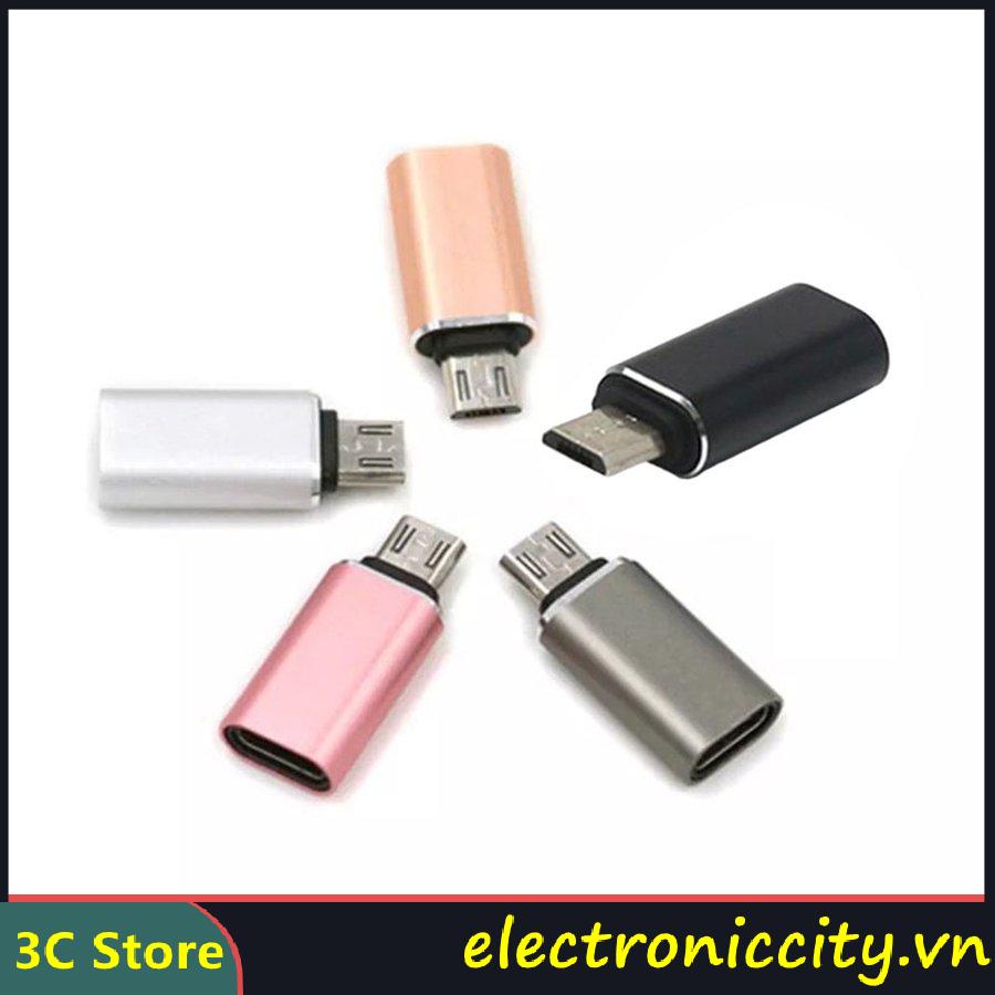 Ele】⚡⚡Đầu chuyển đổi cổng type-C sang Micro USB cho điện thoại Android