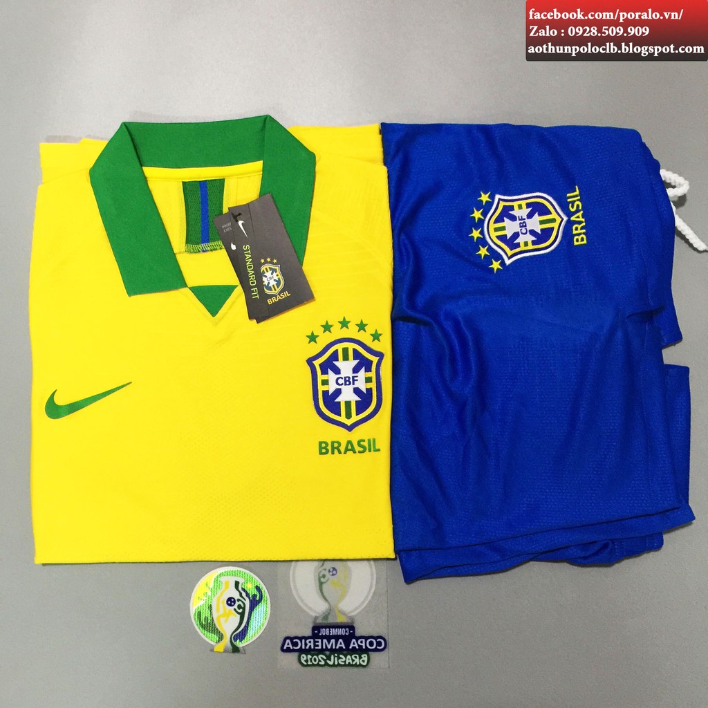 ÁO ĐẤU TUYỂN BRAZIL 2019-20 SÂN NHÀ - Mã SP : AD_BRAZIL_2019_HOME_PLAYER