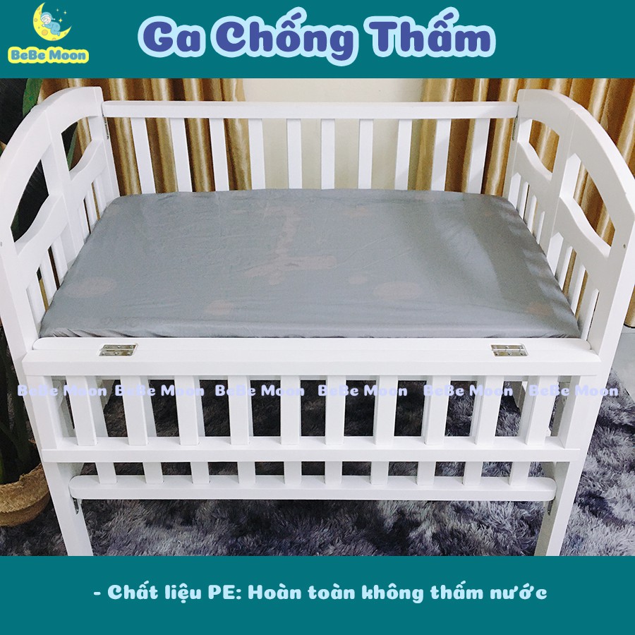 Ga Cũi Chống Thấm Giường Cũi Cho Bé Vải PE KT 100x62 cho đệm 100x62