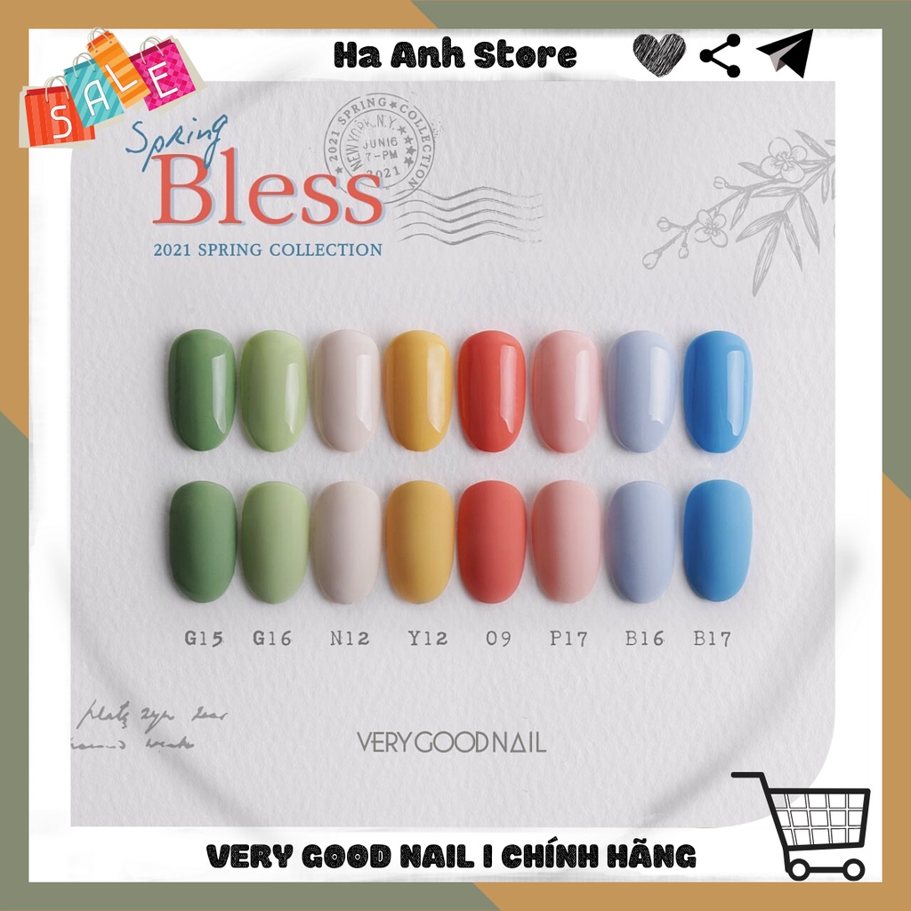 Very Good Nail Sơn gel cao cấp Hàn quốc chính hãng, Chọn màu Set Spring 2021 Bless Collection, Chai lẻ 10ml10ml