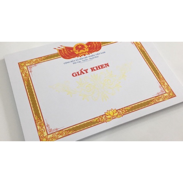 Giấy khen A4 kích thước 29x20,5