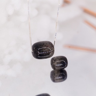 Dây chuyền bạc 925 xỏ đá - lu thống tóc đen chiêu tài lộc - ddreamer silver jewelry
