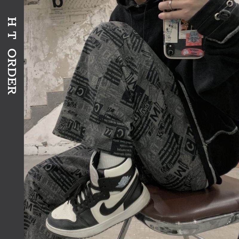 ORDER_ Quần Suông Chữ Ulzzang Nam Nữ Q60