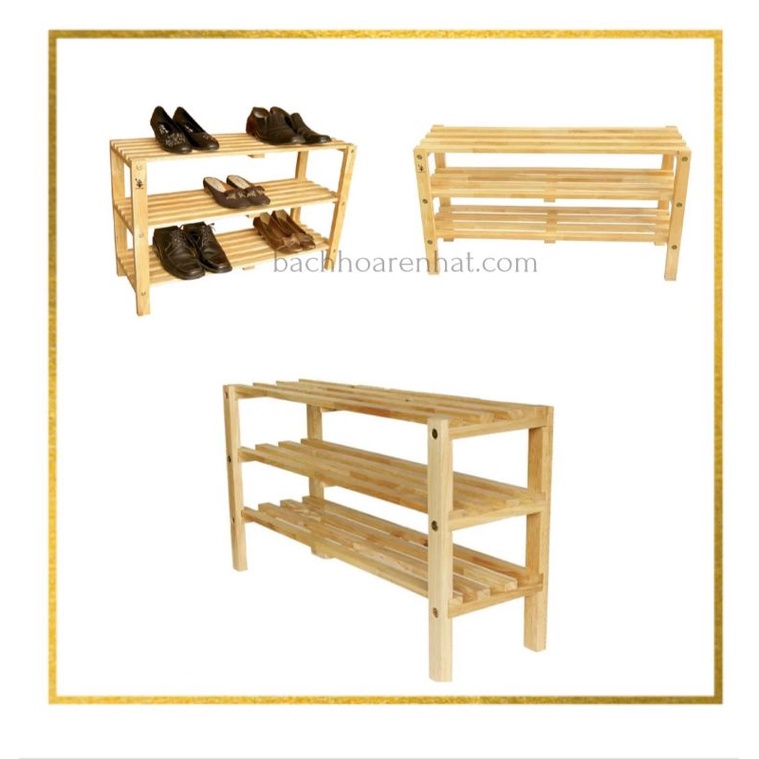 Kệ giày 3 tầng, tháo rời 77 x 26.5 x 48 cm /Gỗ Đức Thành