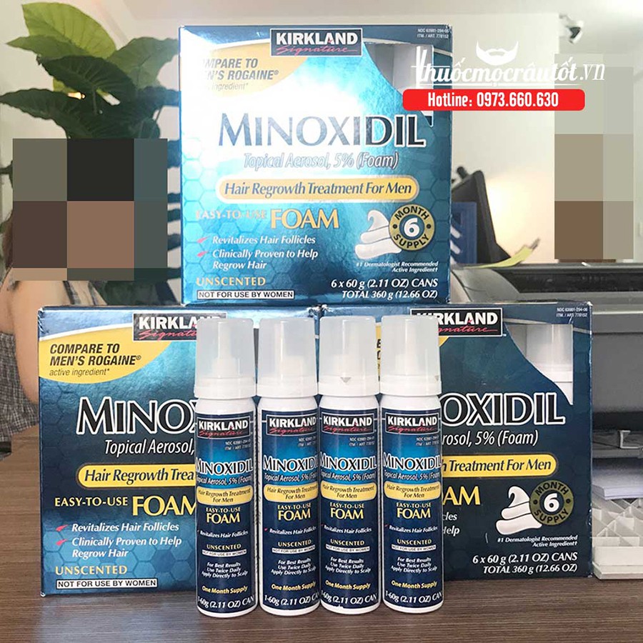 Thuốc mọc râu Minoxidil 5% dạng bọt combo 2 chai