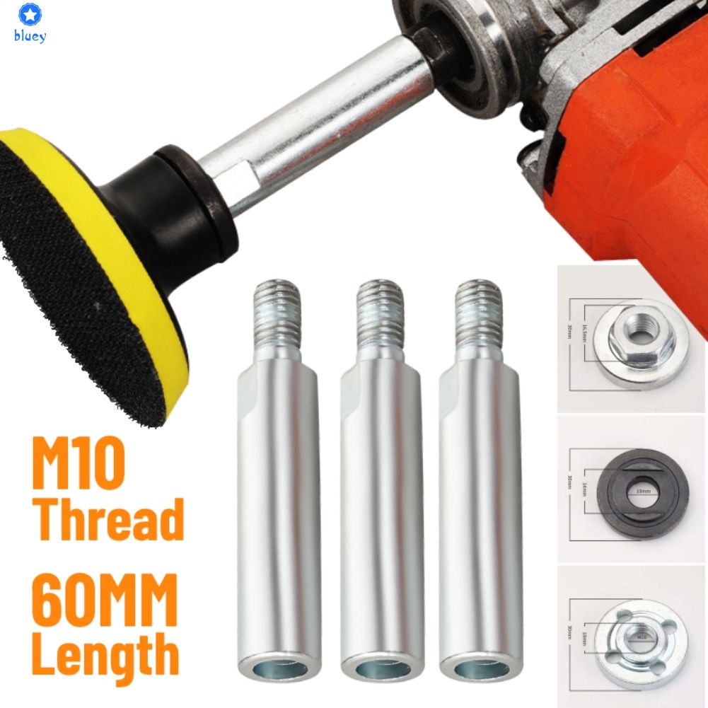 Máy Mài góc Mở Rộng Kết Nối Rod M10 Adapter Trục với Các Loại Hạt cho ROTARY Đánh Bóng Pad Mài Kết Nối 【Bluey】