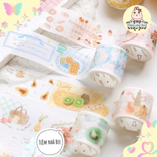 Washi tape trang trí sổ còng, sổ Bullet Journal │ Hình trái cây, bánh │ 1 cuộn 30mmx3m │ Xem thêm ở phần MÔ TẢ SẢN PHẨM