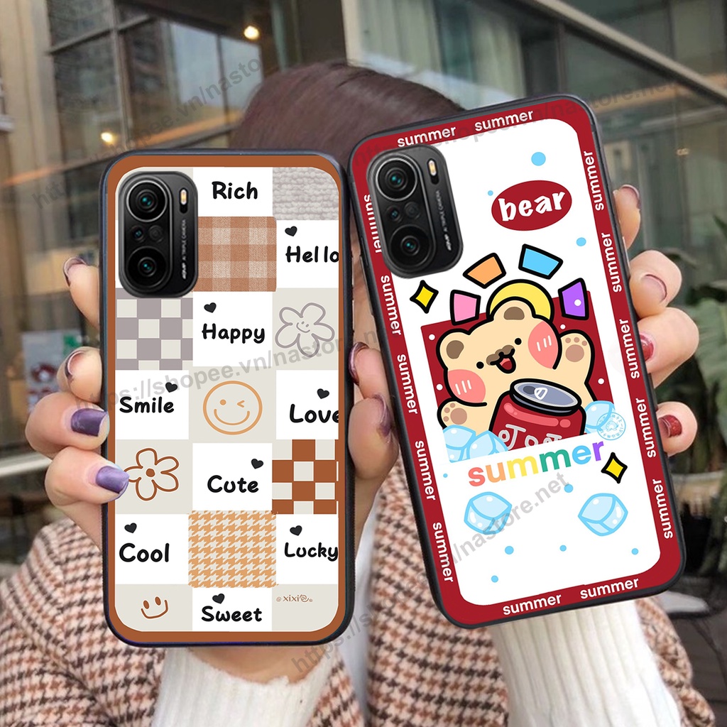 Ốp lưng Xiaomi Redmi K40 / K40 Pro / K40 Gaming / POCO F3 trái tim gấu cực đẹp cute siêu rẻ