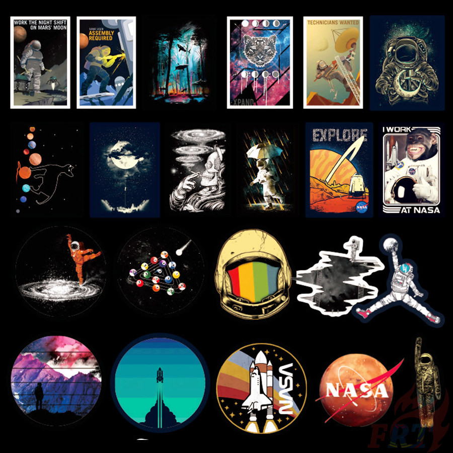 Bộ 100 Sticker Dán Hình Không Gian Nasa - Series 02