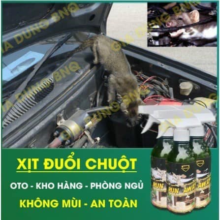 SET 2 CHAI Xịt Đuổi Chuột, muỗi, DÁN, CÔN TRÙNG Thảo Mộc Run Away không mùi, an toàn dung tích 300ml