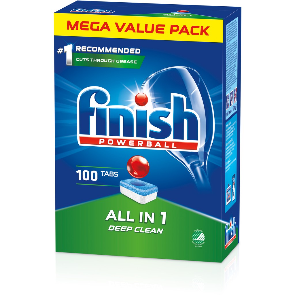 Viên rửa bát Finish All in One 120 viên dành cho máy rửa chén bát, viên finish all in 1 với tất cả chức năng trong 1 vên