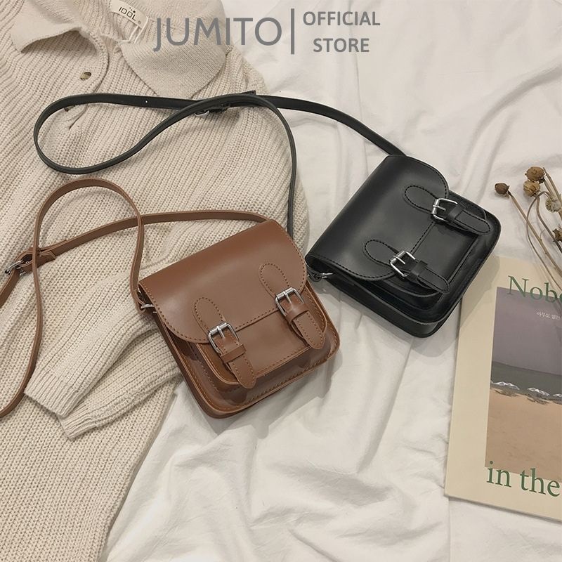 Túi xách da nữ đeo chéo đeo vai hai khuy cài hàng Quảng Châu cao cấp JUMITO T1.019.NA