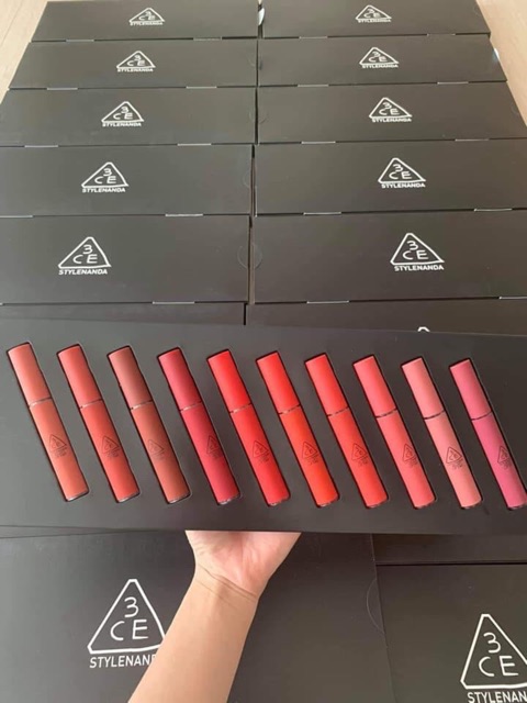 Set 10 son kem 3CE Velvet Lip tint kit