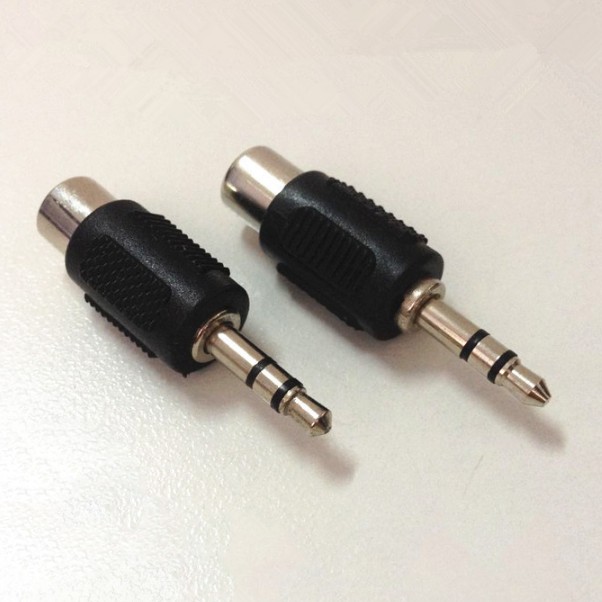 RẮC CẮM AUDIO 3,5mm STEREO RA AV-RCA 1 CHIẾC-MẦU ĐEN