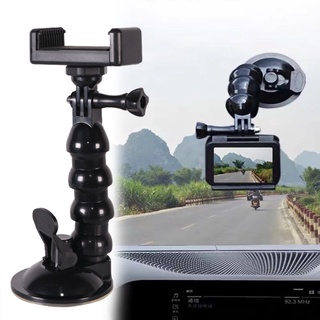 Giá đỡ điện thoại/ máy ảnh/ gopro xoay 360 độ hình rắn có thể điều chỉnh thiết kế giác hút gắn kính chắn gió xe hơi