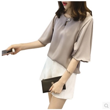 Áo Sơ Mi Chiffon Tay Ngắn Dáng Rộng Plus Size Thời Trang Mùa Hè Hàn Quốc 2022 Cho Nữ