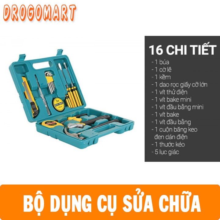 Bộ Dụng Cụ Sửa Chữa Đa Năng 16 Chi Tiết, Thép Hợp Kim Siêu Bền