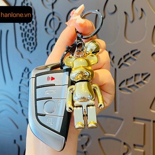 Móc chìa khóa hình Be@rbrick mini mạ màu gradient độc đáo