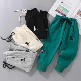 Quần nỉ bé trai thêu chữ cái cực xinh, Quần nỉ bông cho bé trai bé gái chất nỉ cực ấm cho bé từ 7-28kg Kangmin kids