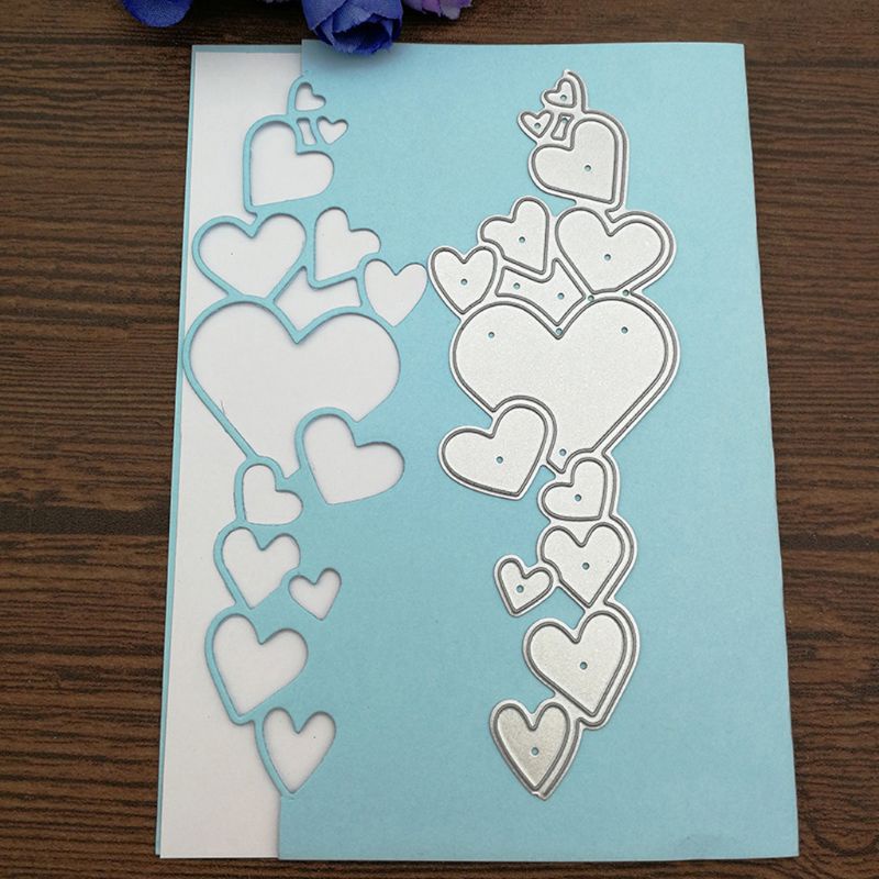 Khuôn Cắt Giấy Làm Từ Kim Loại Hình Trái Tim Cách Điệu Trang Trí Scrapbook