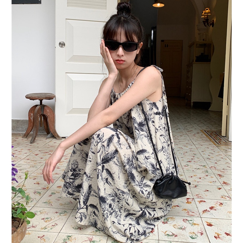 Đầm Maxi Không Tay In Hoa Thời Trang Mùa Hè Dành Cho Nữ